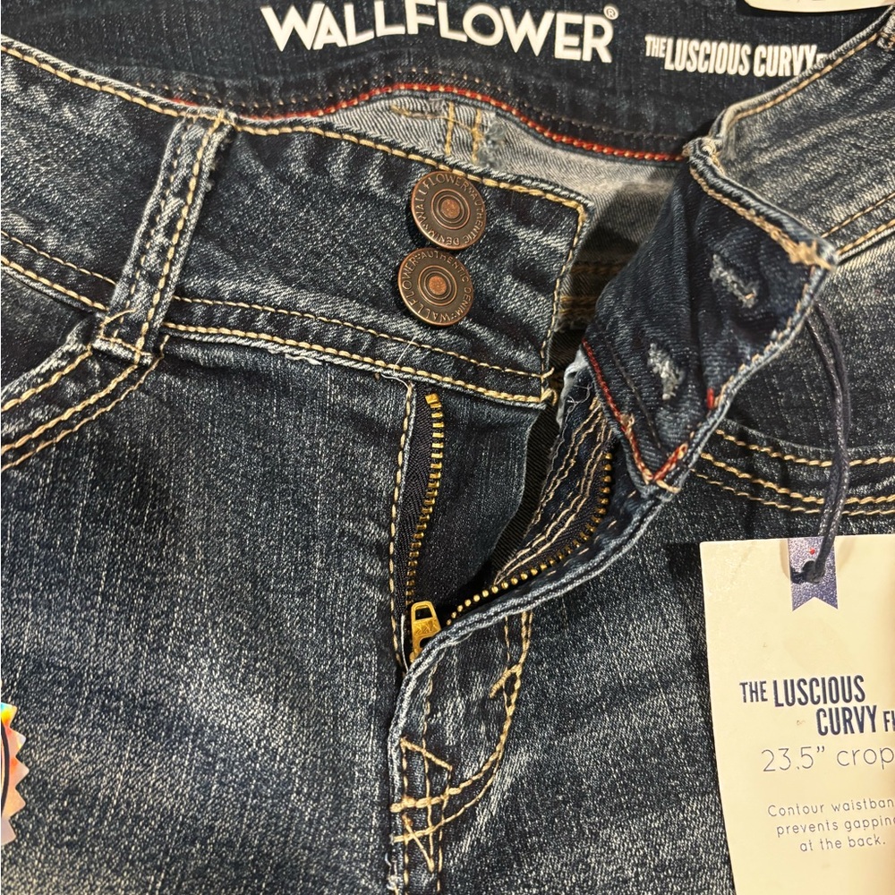 Wallflower Luscious Curvy fit Dark Wash Denim Jeans, 23.5” crop, size 5/27 reg - Picture 2 of 11